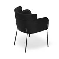 Baita chaise velours noir et pieds métal noir