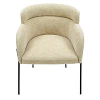 Baita chaise en tissu tweed beige pieds métal noir