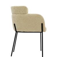 Baita chaise en tissu tweed beige pieds métal noir