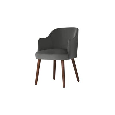 Swinton chaise à accoudoirs velours gris acier