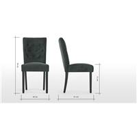 Flynn chaise velours gris nuit