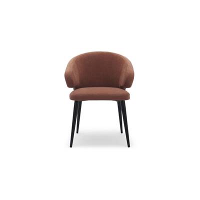 Bonse chaise velours terra di mattone et métal noir