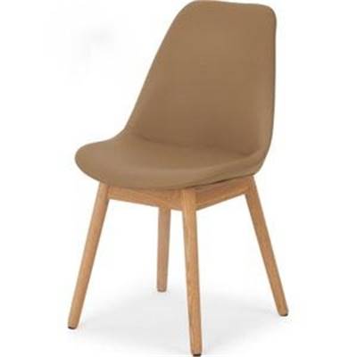 Thelma chaise bois de chêne clair et plastique marron