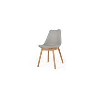 Thelma chaise bois de chêne et plastique gris