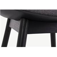 Thelma chaise bois de chêne noir et plastique gris