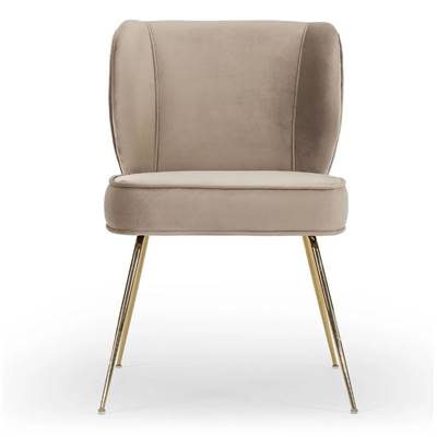 Valo chaise velours taupe et métal laiton