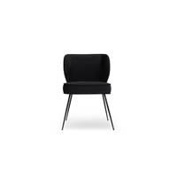 Valo chaise en velours noir et métal noir