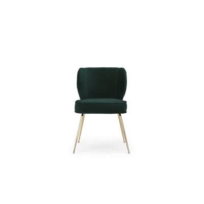 Valo chaise velours vert et métal doré