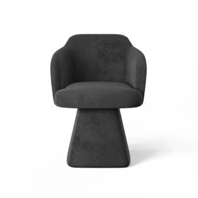 Licco fauteuil de table en velours noir