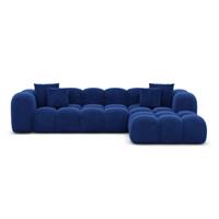 Cotton canap d'angle droit en velours bleu fonc