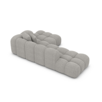 Cotton canapé salon angle droit en tissu texturé gris clair