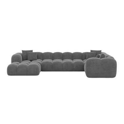 Cotton canapé panoramique angle gauche en velours gris foncé