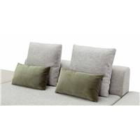 Carlo canapé d'angle panoramique beige cachemire et gris