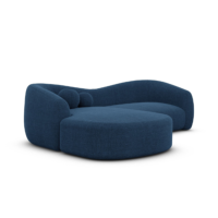 Rico canapé d'angle gauche en tissu texturé bleu foncé