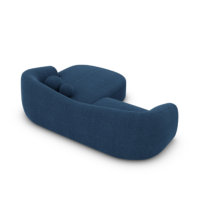 Rico canapé d'angle gauche en tissu texturé bleu foncé