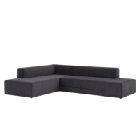 Ginger canapé d'angle gauche convertible polyester gris charbon
