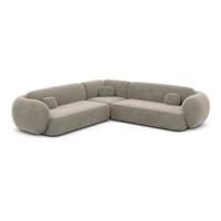Bulane canap corner en velours beige fonc