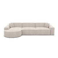 Onys canapé d'angle gauche en tissu texturé beige