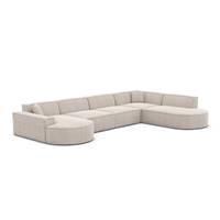 Onys canapé panoramique angle gauche tissu texturé beige