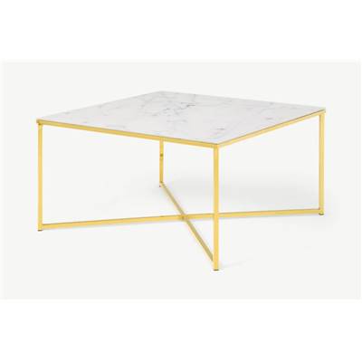 Alisma table basse blanc et laiton