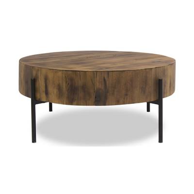 Auckland table basse bois naturel et métal noir