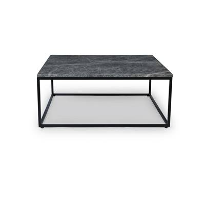 Khénifra table basse marbre gris et métal noir