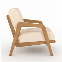 Jones fauteuil de jardin acacia et tissu beige clair