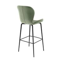 Lotus chaise de bar verte en velours matelassé H75