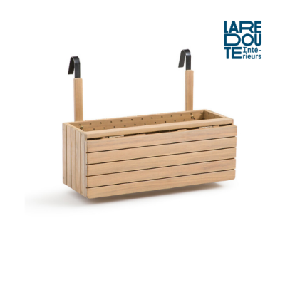 Freya jardinière de balcon acacia avec tablette pliante