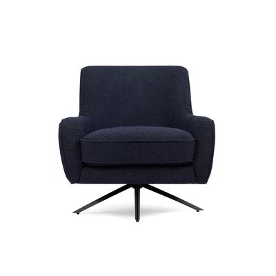 Serafin fauteuil pivotant bouclé bleu nuit
