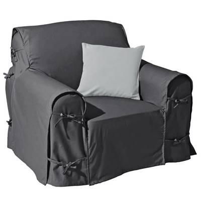 Nariosce housse de fauteuil gris foncé