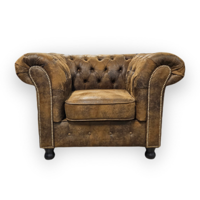 Chesterfield fauteuil marron