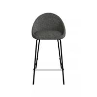 Turin chaise pour îlot central arrondie tissu bouclette gris H65cm