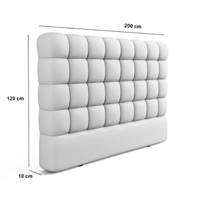 Rediame tête de lit 200cm en velours gris clair