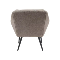 Hoto fauteuil tissu effet mohair gris foncé