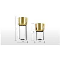 Salix lot de 2 grands cache pots laiton