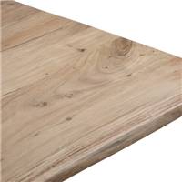 Live table à manger en bois d'acacia bords irréguliers pieds métal 260cm