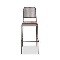 Kléo tabouret métal et bois de bateau recyclé H65cm