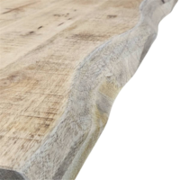Liveo table à manger extensible 180-220 manguier bords irréguliers pieds croisés
