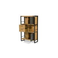 Kiko bibliothèque acacia et métal 2 portes