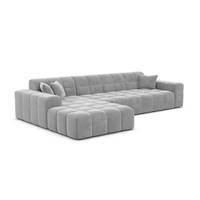 Lodce canapé d'angle gauche velours gris clair