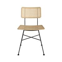 Tento chaise en rotin et métal noir