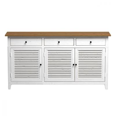 Anielle buffet en bois recyclé blanc effet vieilli