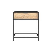 Timber table de chevet en bois d'acacia et métal noir 1 tiroir