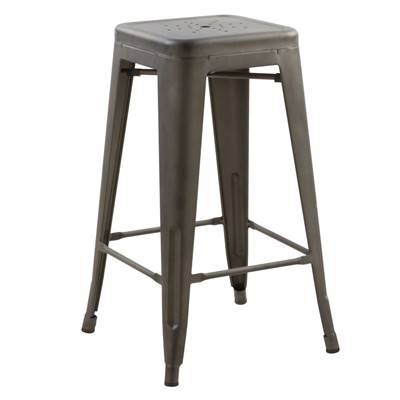 Joshua tabouret de bar en métal gris mat H66