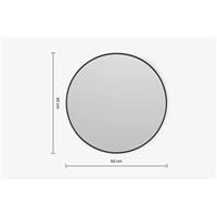 Parton miroir mural rond noir mat 60x60