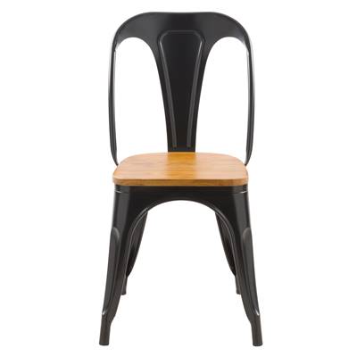 Ticher chaise en métal noir et bois d'orme