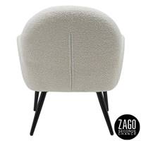 Oreo fauteuil en tissu effet laine bouclette blanc