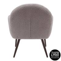 Oreo fauteuil en tissu effet laine bouclette gris foncé