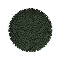 Kink petit tabouret tricot vert kaki et pieds en bois